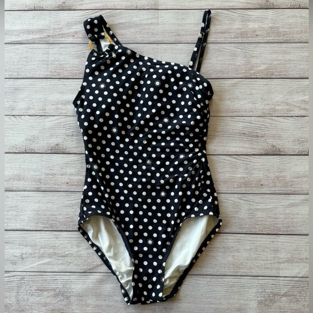 Michael Kors Navy Polka Dot Swimsuit
